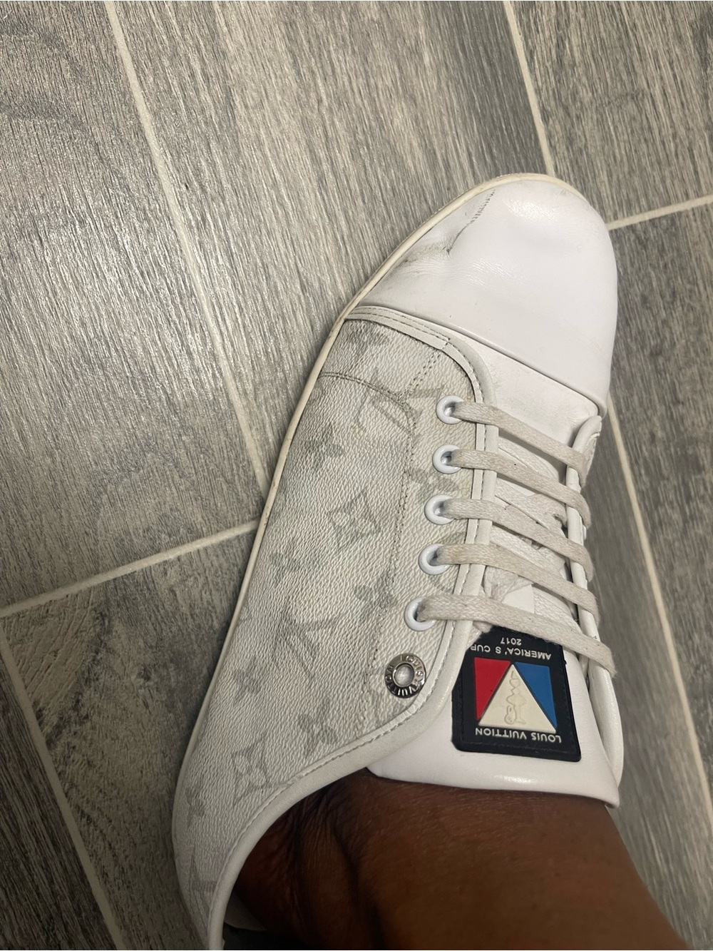 Louis Vuitton White Monogram Low-Top Sneaker with Subtle Logo